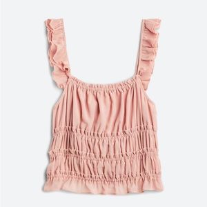 Blush Pink BB DAKOTA X STEVE MADDEN Flutter Sleeve Chiffon Blouse — Large